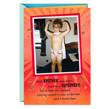 Load image into Gallery viewer, Underwear Superhero Funny Birthday Card for Brother
