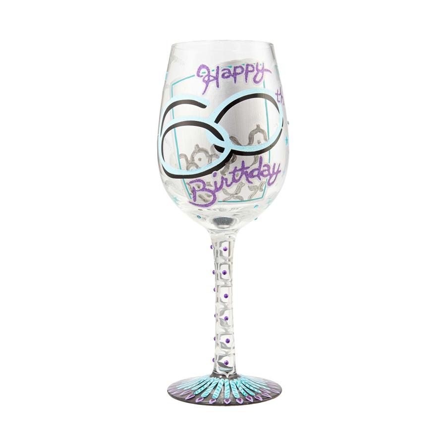 Lolita - 60th Birthday Hand Painted Wine Glass