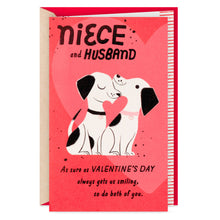 Load image into Gallery viewer, Smiles Two Dogs Valentine&#39;s Day Card For Niece and Husband
