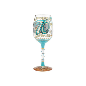 Lolita - 70th Birthday Hand Painted Wine Glass