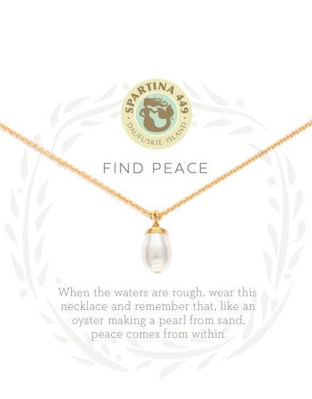 Spartina - Sea La Vie Find Peace Gold Necklace (18