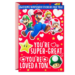 Nintendo Super Mario™ Valentine's Day Card With Puffy Stickers