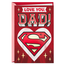 Load image into Gallery viewer, DC Comics™ Superman™ Family Hero Valentine's Day Card for Dad
