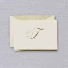 Load image into Gallery viewer, Crane Engraved Initial Note - T
