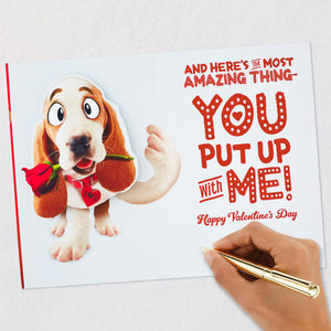 Cute Dog Love You Funny Romantic Pop-Up Valentine's Day Card