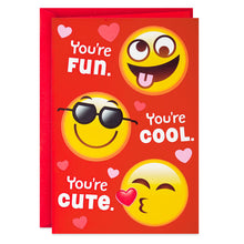 Load image into Gallery viewer, Emoji Faces Cute, Cool and Loved Valentine&#39;s Day Card
