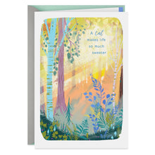 Load image into Gallery viewer, Sunlight in the Forest Sympathy Card for Loss of Cat
