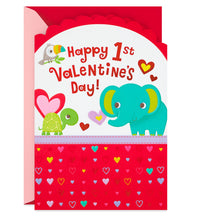 Load image into Gallery viewer, Baby Animals First Valentine&#39;s Day Card
