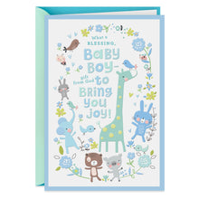 Load image into Gallery viewer, Giraffe and Animal Friends New Baby Boy Card
