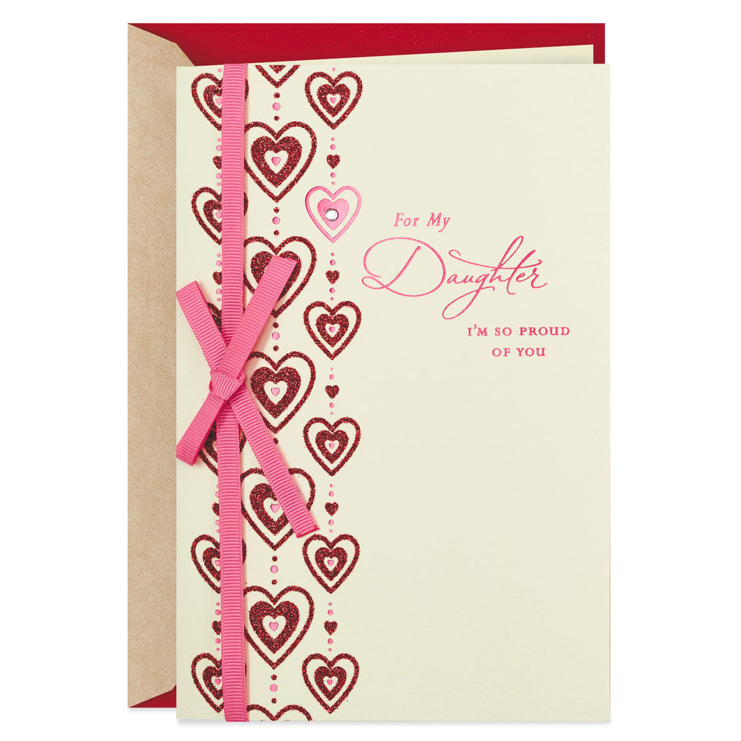 Proud of Daughter Valentine's Day Card