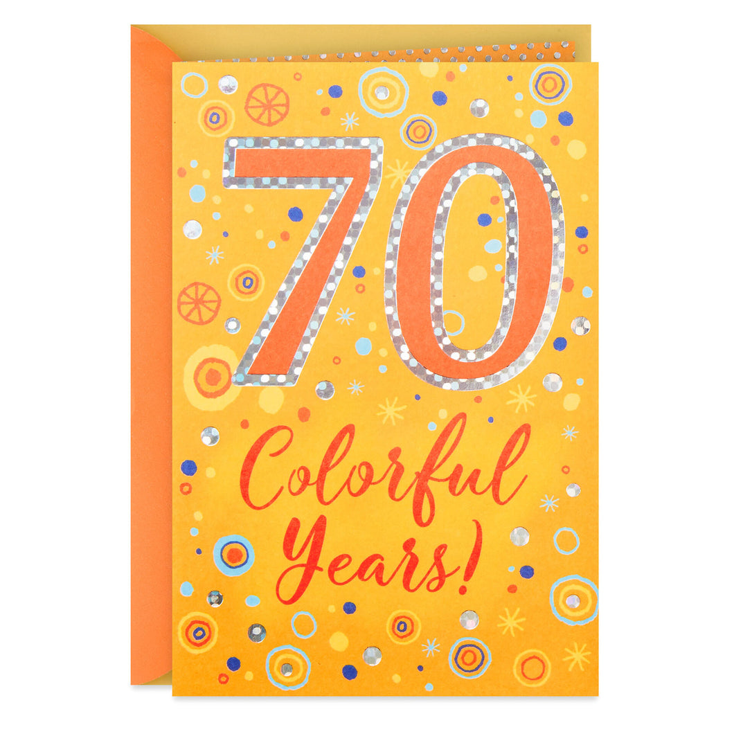 Colorful Years 70th Birthday Card