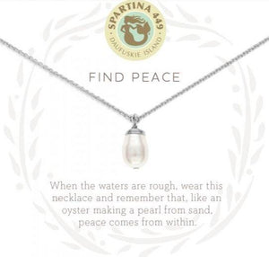 Spartina - Sea La Vie Find Peace Silver Necklace (18" Chain)