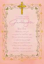Load image into Gallery viewer, Pink Cross Baptism Card for Granddaughter
