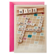 Load image into Gallery viewer, Hasbro® Scrabble® Words of Love Valentine&#39;s Day Card for Wife
