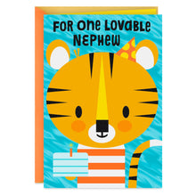 Load image into Gallery viewer, Tiger Big-Time Happy Birthday Card for Nephew
