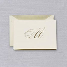 Load image into Gallery viewer, Crane Engraved Initial Note - M
