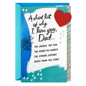 Why I Love You Father's Day Card From Daughter