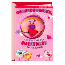 Load image into Gallery viewer, Granddaughter, You Add Sweetness Valentine's Day Card With Puffy Sticker
