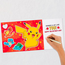 Load image into Gallery viewer, Pokémon Pikachu Valentine's Day Card With Stickers and Temporary Tattoos for Grandson
