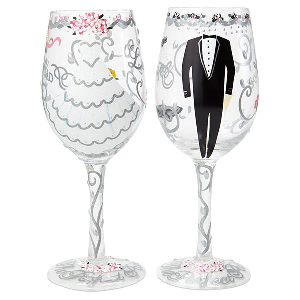 Lolita - Bride & Groom Hand Painted Wine Set